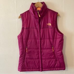 The North Face Pink Puffer Vest sizeLarge EUC